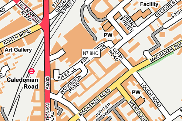 N7 8HQ map - OS OpenMap – Local (Ordnance Survey)