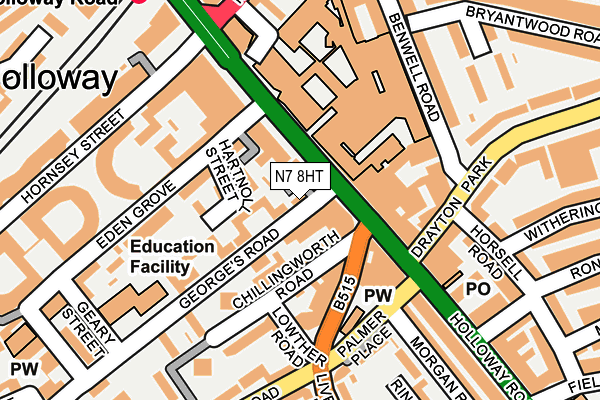 N7 8HT map - OS OpenMap – Local (Ordnance Survey)