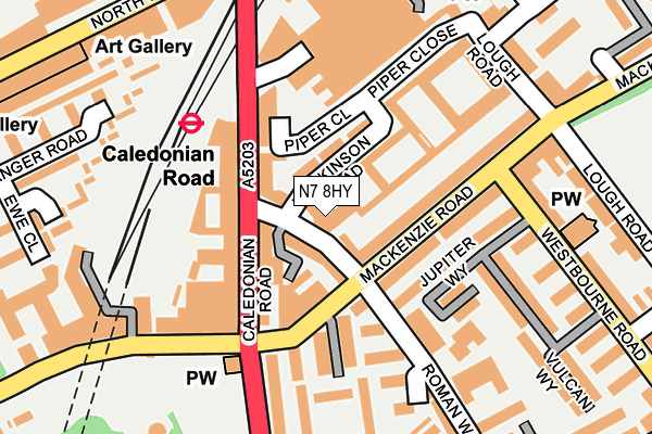 N7 8HY map - OS OpenMap – Local (Ordnance Survey)