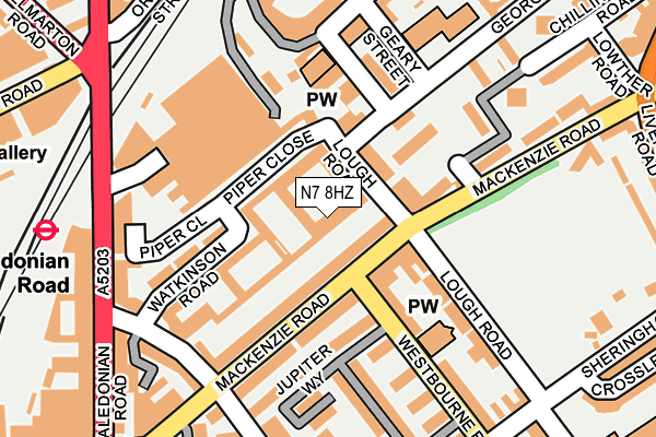 N7 8HZ map - OS OpenMap – Local (Ordnance Survey)