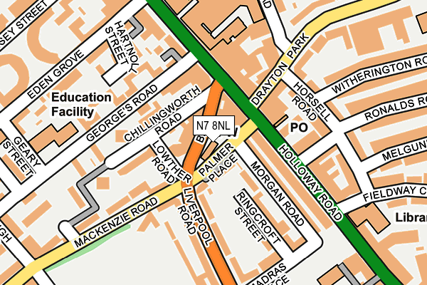 N7 8NL map - OS OpenMap – Local (Ordnance Survey)