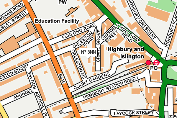 N7 8NN map - OS OpenMap – Local (Ordnance Survey)