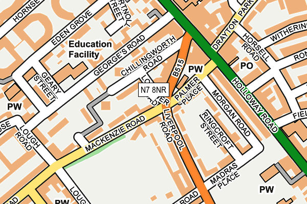 N7 8NR map - OS OpenMap – Local (Ordnance Survey)