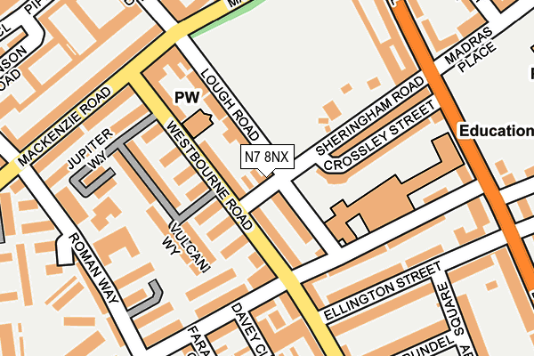 N7 8NX map - OS OpenMap – Local (Ordnance Survey)