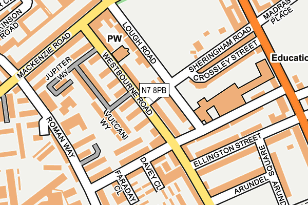 N7 8PB map - OS OpenMap – Local (Ordnance Survey)