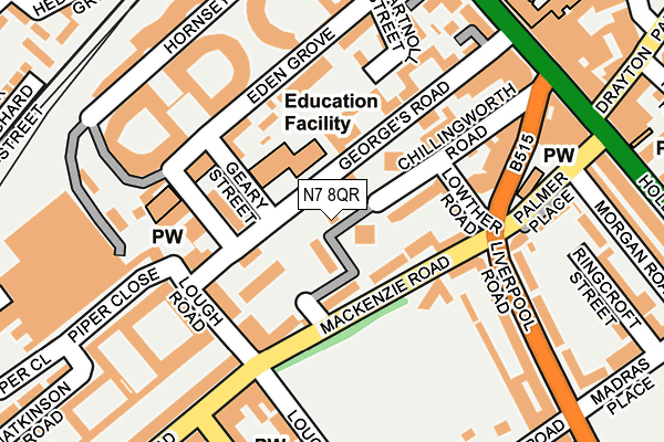 N7 8QR map - OS OpenMap – Local (Ordnance Survey)