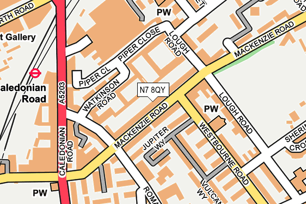 N7 8QY map - OS OpenMap – Local (Ordnance Survey)