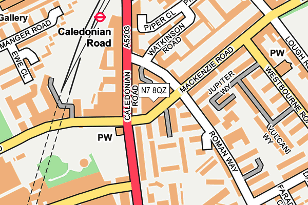 N7 8QZ map - OS OpenMap – Local (Ordnance Survey)