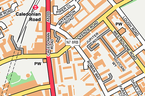 N7 8RB map - OS OpenMap – Local (Ordnance Survey)