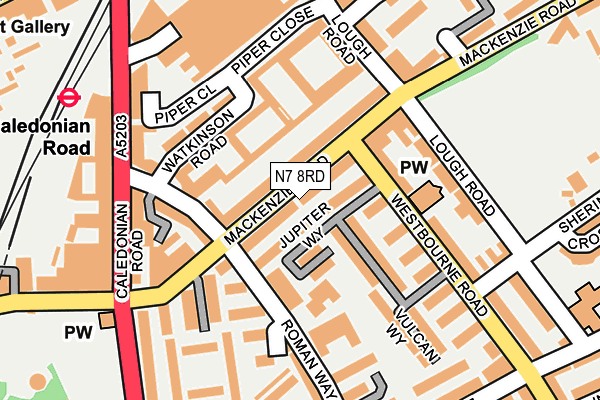 N7 8RD map - OS OpenMap – Local (Ordnance Survey)