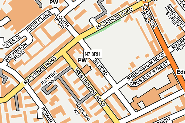 N7 8RH map - OS OpenMap – Local (Ordnance Survey)