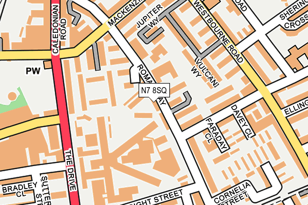 N7 8SQ map - OS OpenMap – Local (Ordnance Survey)