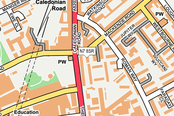 N7 8SR map - OS OpenMap – Local (Ordnance Survey)