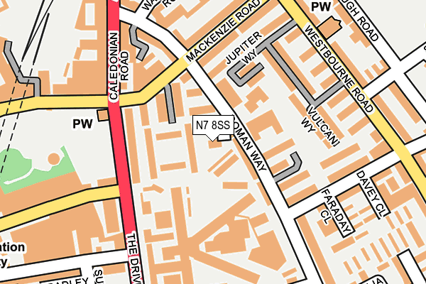N7 8SS map - OS OpenMap – Local (Ordnance Survey)