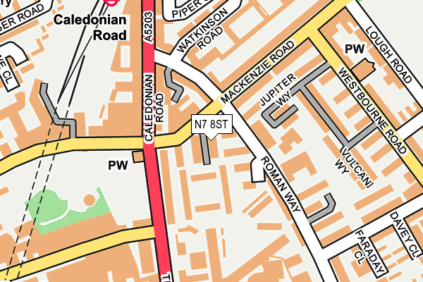 N7 8ST map - OS OpenMap – Local (Ordnance Survey)