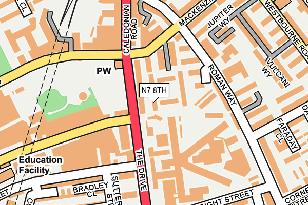 N7 8TH map - OS OpenMap – Local (Ordnance Survey)