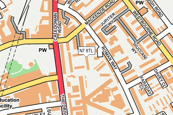 N7 8TL map - OS OpenMap – Local (Ordnance Survey)
