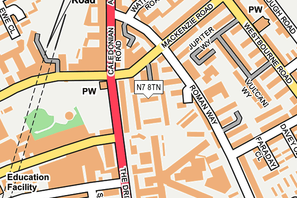 N7 8TN map - OS OpenMap – Local (Ordnance Survey)