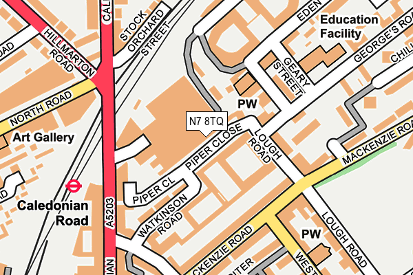 N7 8TQ map - OS OpenMap – Local (Ordnance Survey)