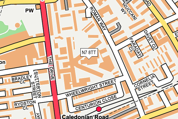N7 8TT map - OS OpenMap – Local (Ordnance Survey)