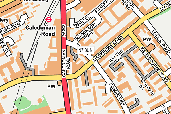 N7 8UN map - OS OpenMap – Local (Ordnance Survey)