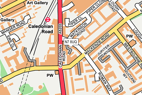 N7 8UQ map - OS OpenMap – Local (Ordnance Survey)
