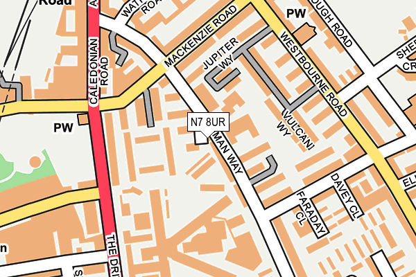 N7 8UR map - OS OpenMap – Local (Ordnance Survey)