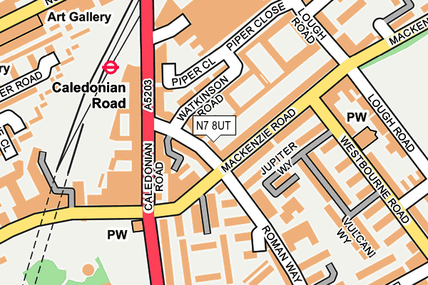 N7 8UT map - OS OpenMap – Local (Ordnance Survey)