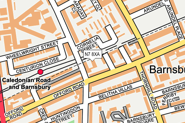 N7 8XA map - OS OpenMap – Local (Ordnance Survey)