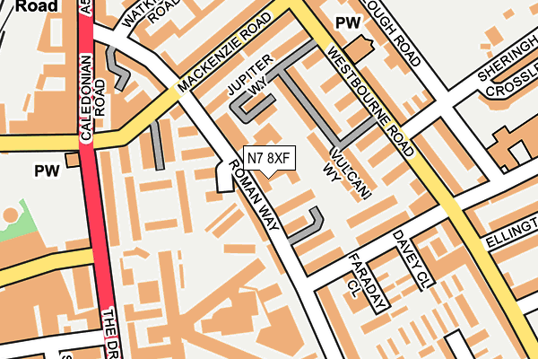 N7 8XF map - OS OpenMap – Local (Ordnance Survey)