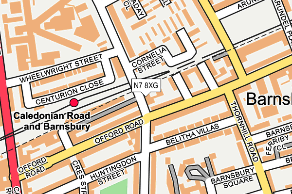 N7 8XG map - OS OpenMap – Local (Ordnance Survey)