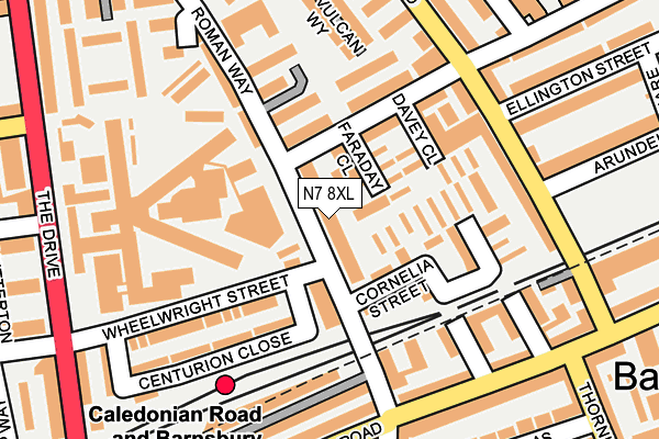 N7 8XL map - OS OpenMap – Local (Ordnance Survey)