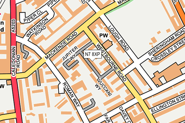 N7 8XP map - OS OpenMap – Local (Ordnance Survey)