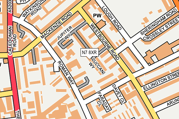 N7 8XR map - OS OpenMap – Local (Ordnance Survey)