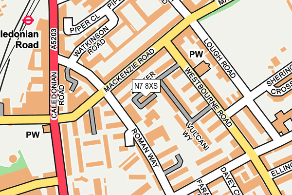 N7 8XS map - OS OpenMap – Local (Ordnance Survey)