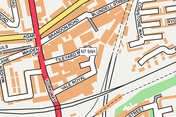 N7 9AH map - OS OpenMap – Local (Ordnance Survey)