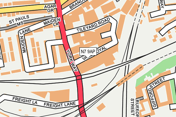 N7 9AP map - OS OpenMap – Local (Ordnance Survey)