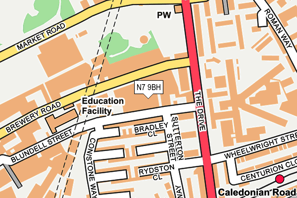 N7 9BH map - OS OpenMap – Local (Ordnance Survey)