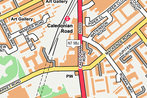 N7 9BJ map - OS OpenMap – Local (Ordnance Survey)