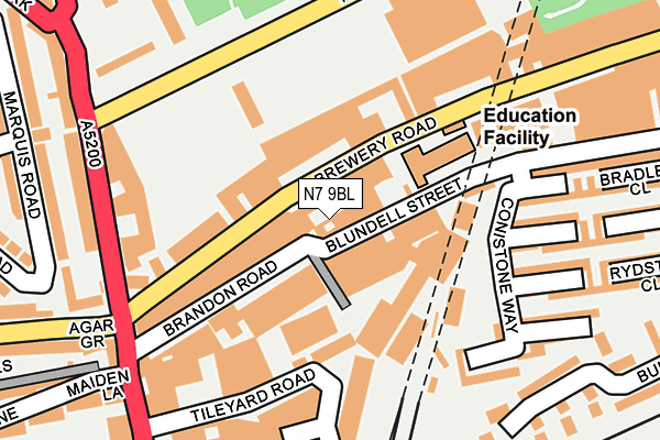 N7 9BL map - OS OpenMap – Local (Ordnance Survey)