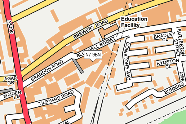 N7 9BN map - OS OpenMap – Local (Ordnance Survey)