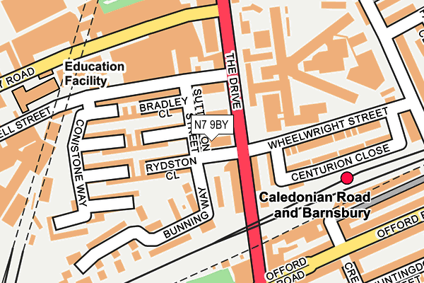 N7 9BY map - OS OpenMap – Local (Ordnance Survey)