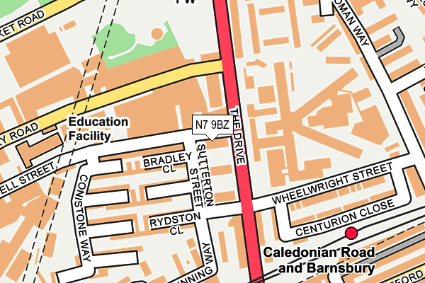 N7 9BZ map - OS OpenMap – Local (Ordnance Survey)