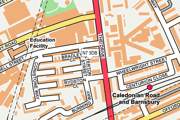 N7 9DB map - OS OpenMap – Local (Ordnance Survey)