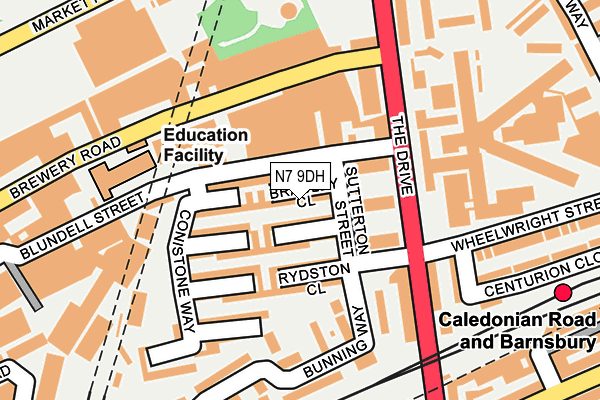 N7 9DH map - OS OpenMap – Local (Ordnance Survey)