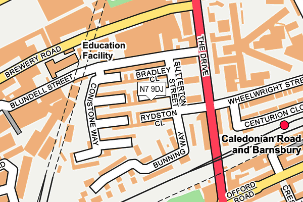 N7 9DJ map - OS OpenMap – Local (Ordnance Survey)