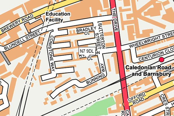 N7 9DL map - OS OpenMap – Local (Ordnance Survey)