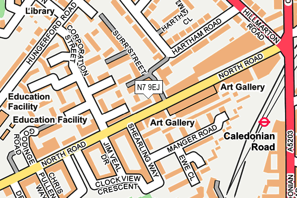 N7 9EJ map - OS OpenMap – Local (Ordnance Survey)