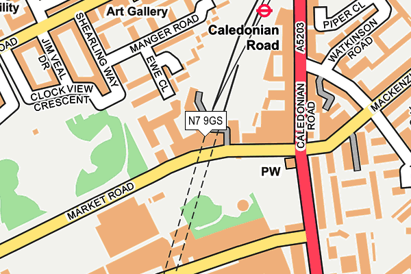 N7 9GS map - OS OpenMap – Local (Ordnance Survey)