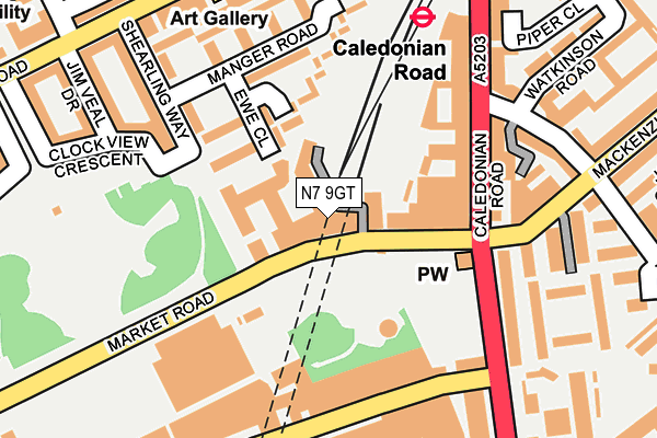 N7 9GT map - OS OpenMap – Local (Ordnance Survey)